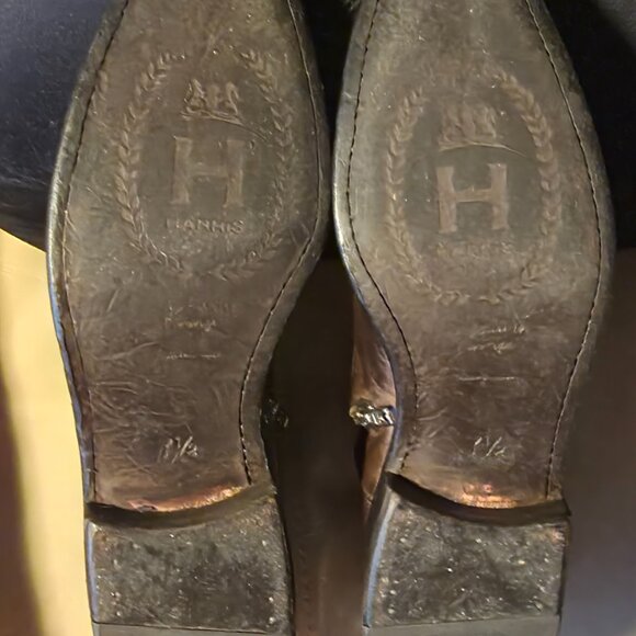 Calzoleria Harris for Barneys Vintage 8.5 Brown Burnished Italian Cap Toe Mens B - Picture 12 of 13